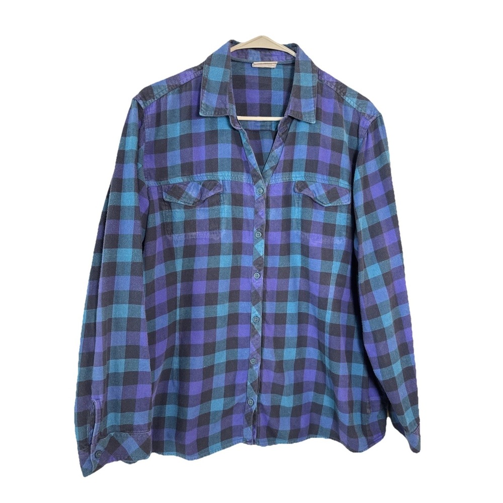 Columbia 2XL Buffalo Plaid Flannel Button‑Down Shirt Men's Outdoor Casual